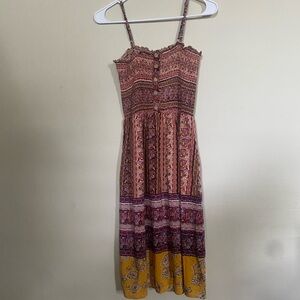 Angie Multicolor Patterned Midi Dress Size S
